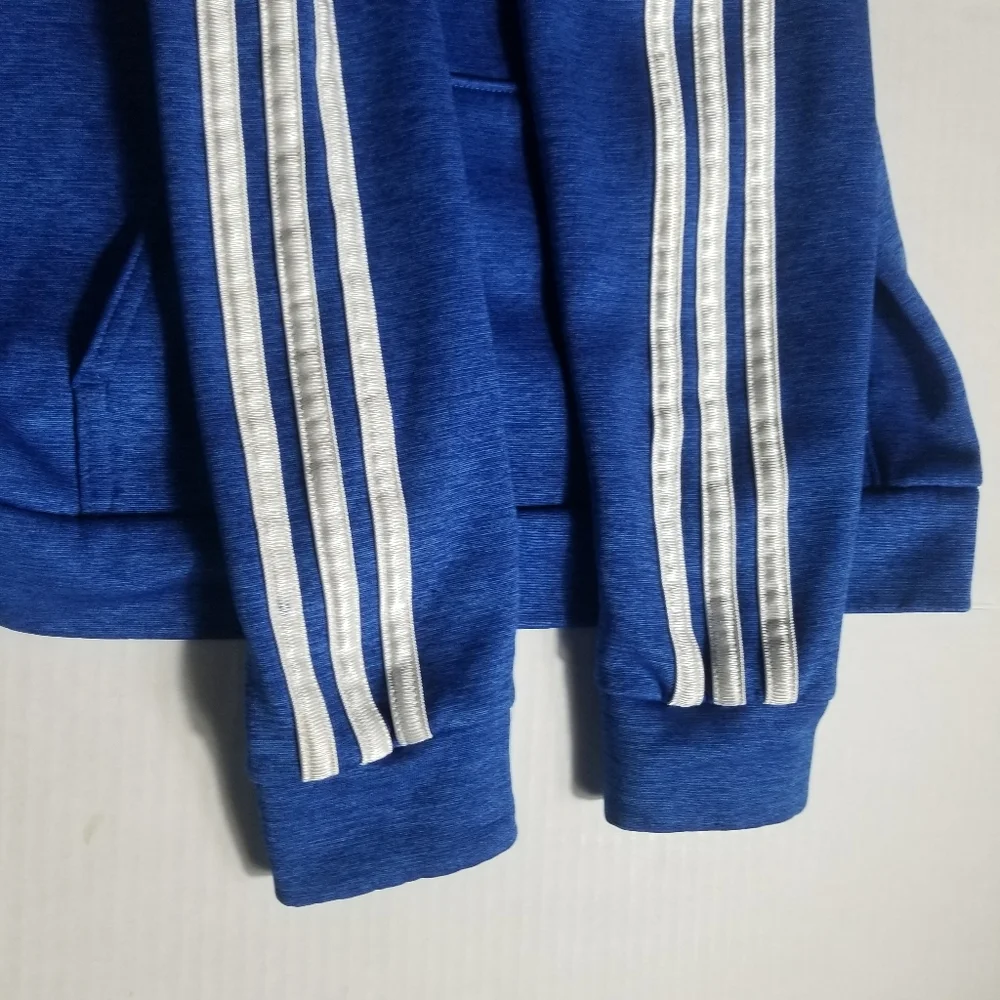 ADIDAS BOY'S BLUE AND WHITE HOODIE SIZE 6